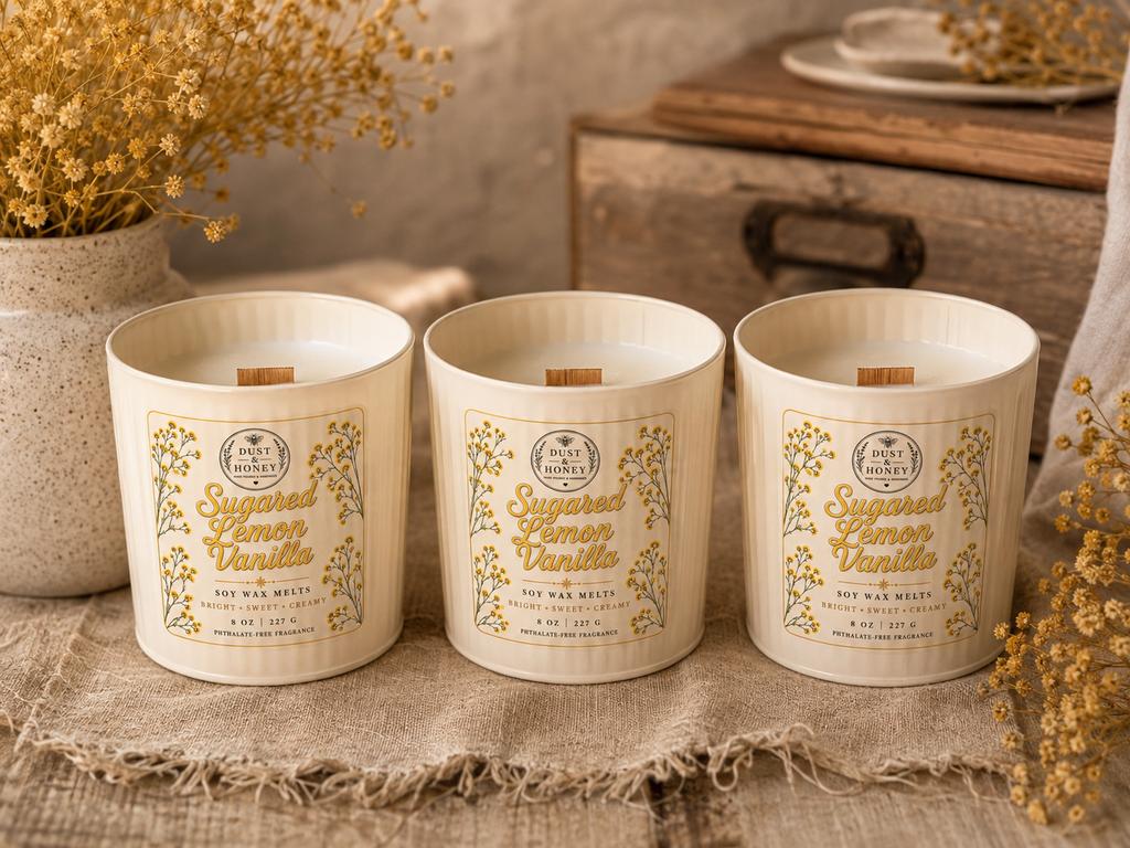 Sugared Lemon Vanilla • Soy Candle