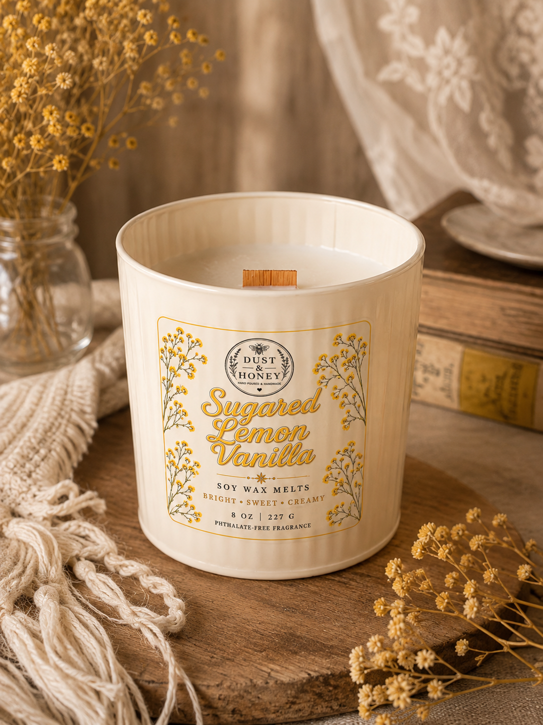 Sugared Lemon Vanilla • Soy Candle