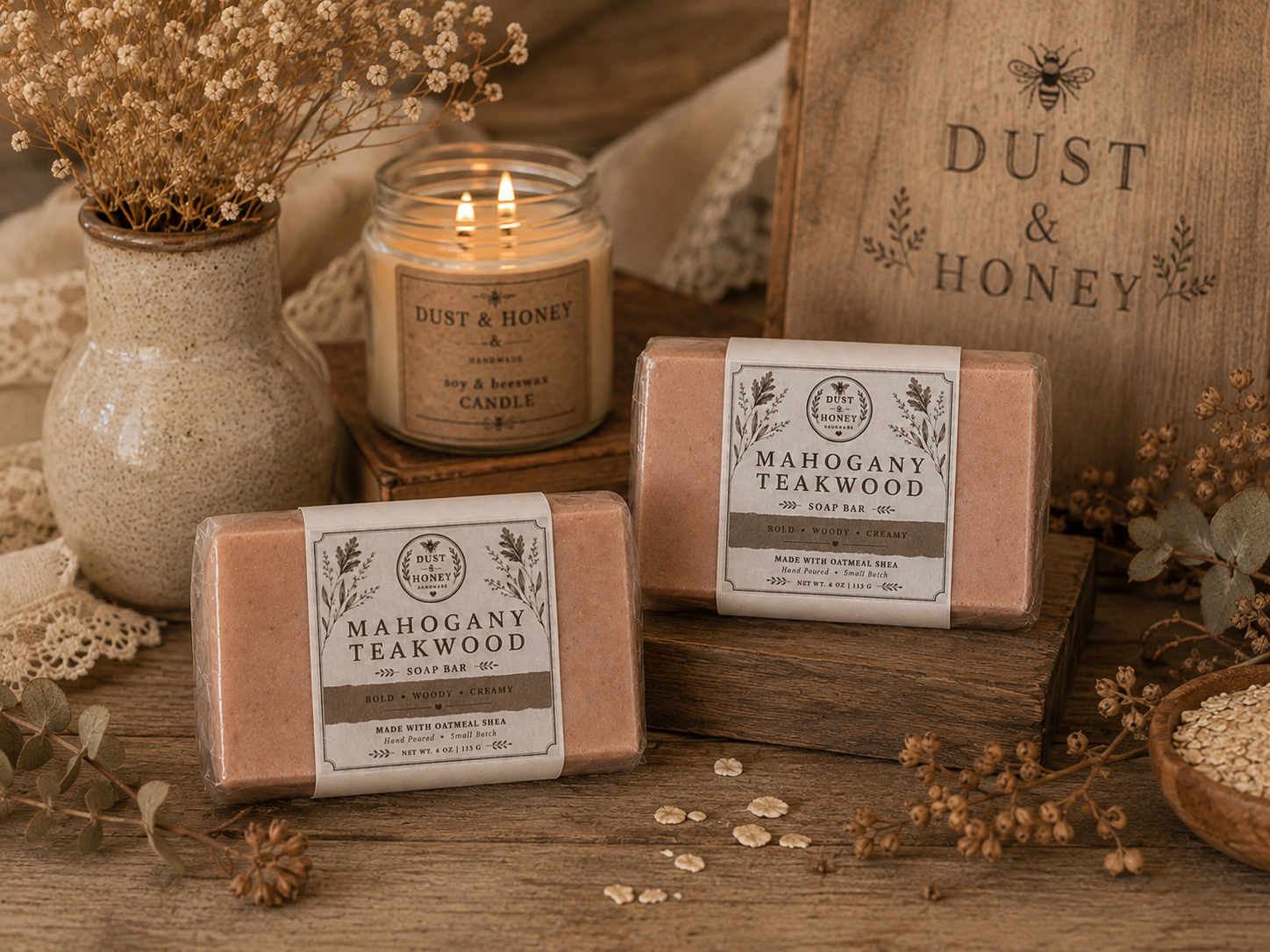 Mahogany Teakwood • Oatmeal Shea Soap